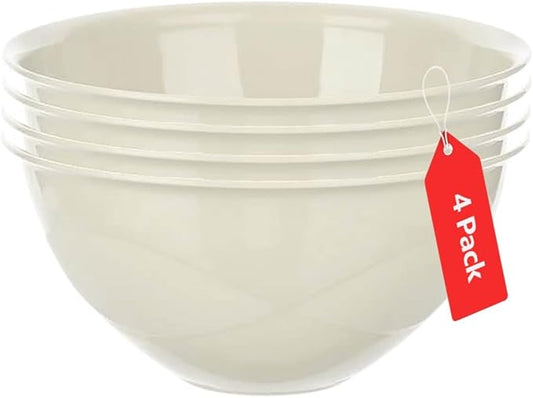 Tribello Large Mixing bowls 5-Quart 169oz - Plastic Salad/Mixing/Serving Bowl - 4 pack (Colors May Very) by Tribello