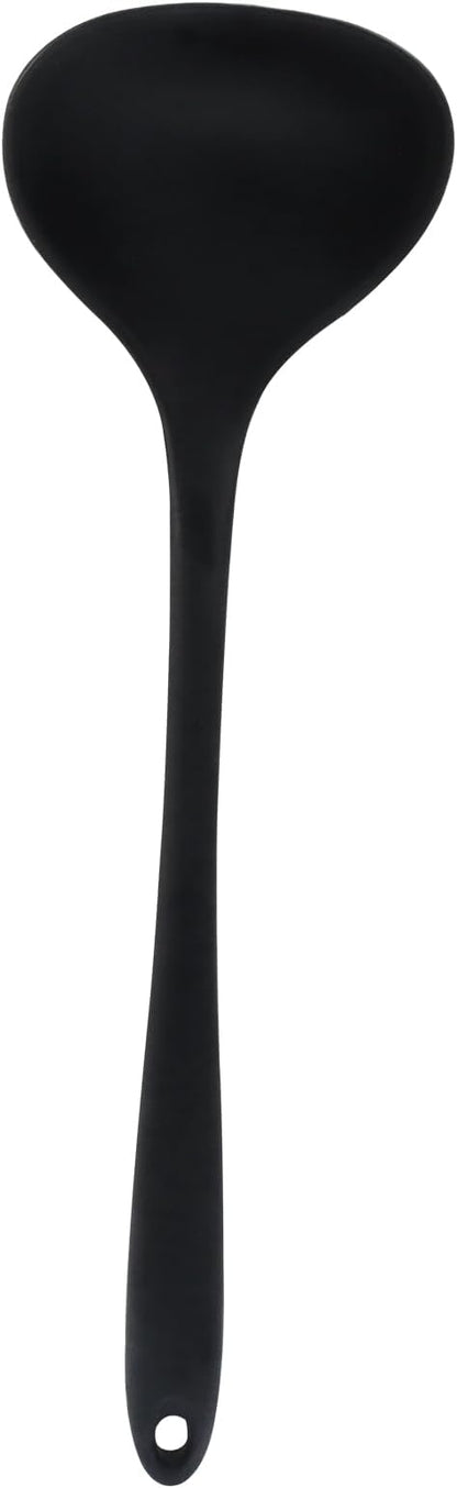Jiozermi Silicone Soup Ladle, 12-Inch Long Handle Ladle Spoon, Heat Resistant up to 600°F, Nonstick & Seamless Design for Easy Cooking and Serving, Durable and Easy to Clean by Jiozermi