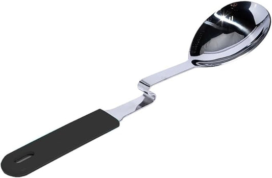 Souper Cubes + Lori Greiner No Mess Stainless Steel Cooking Spoon with Silicone Handle - Stainless Steel Serving Spoon No Mess Design Hooks on Side of Any Pot - Charcoal by SouperCubes%C2%AE