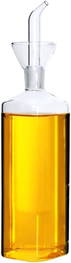 LandHope Oil Bottle Glass Olive Oil Dispenser Bottle Glass Cooking Oil Vinegar Measuring Dispenser With Spout for Kitchen and BBQ (500 ml/17 oz) by LandHope