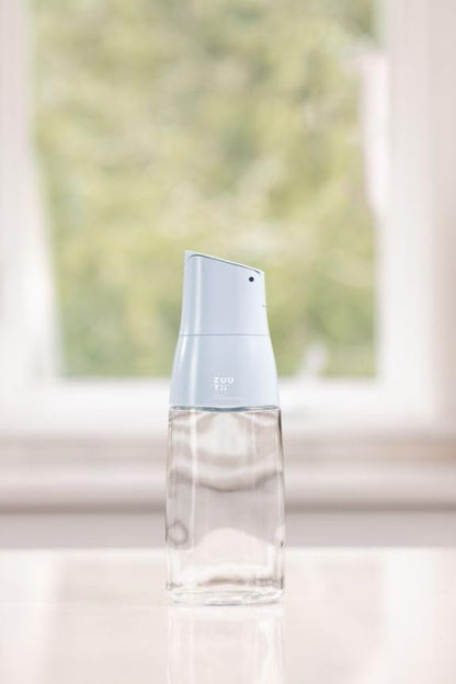 Zuutii Olive Oil Dispenser Bottle - Drip Free Spout Glass Container for Kitchen, Cooking, Vinegar, Soy Sauce - Light Blue