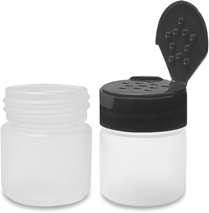 ljdeals 1 oz Plastic Spice Jars with Black Flip & Sift Caps – 12 Pack Empty Spice Bottles for Herbs, Seasonings, Powders, Camping, Travel, Kitchen, Restaurant Use – BPA-Free, Recyclable, Made in USA - Image 4