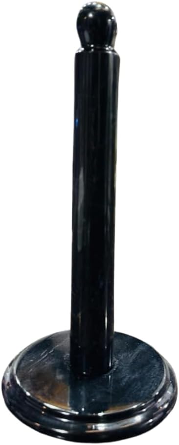 Black Marble Paper Towel Holder – Handmade Heavyweight Stand for Kitchen Countertops, Bathroom, Dining Table – Non-Slip Felt Base – Modern Natural Stone Decor