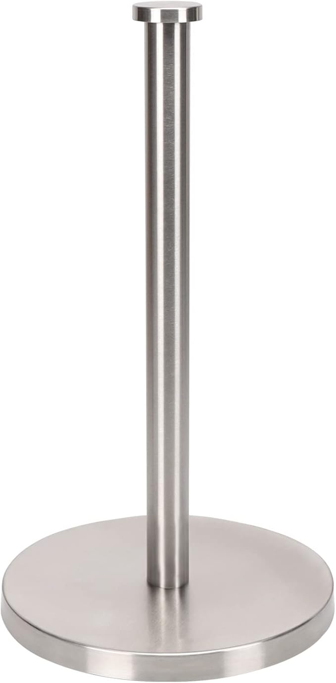 NearMoon Standing Paper Towel Holder, Kitchen Paper Towel Tissue Holder- for Bathroom Countertop, Standard or Jumbo-Sized Roll Paper (with Stainless Steel Base, Brushed Nickel) by NearMoon