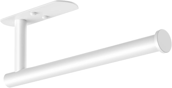 VAEHOLD Self Adhesive Paper Towel Holder Under Cabinet Mount, Wall Mounted Paper Towel Roll Holder for Kitchen, Bathroom, Wall - Stainless Steel (White) - Image 6