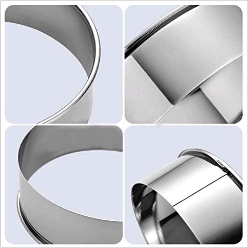 5Pcs Cookie Cutters - Stainless Steel Biscuit Cutters/Dumpling Cutters/Cake Pastry Cutters/Cake Cookie Scone Cutters Molds stamps for Cooking Baking (Round Edge, 5Pcs) - Image 3