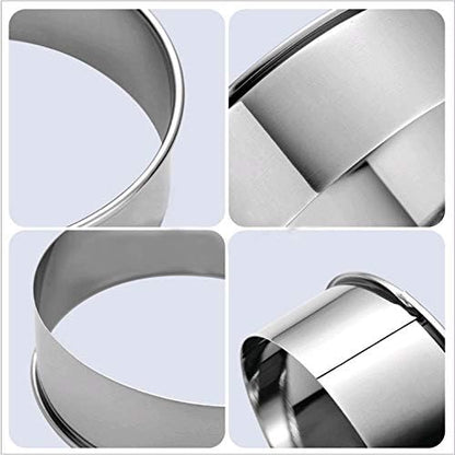 Cookie Cutters - Biscuit Cutters/Stainless Steel Dumpling Cutters/Cake Pastry Cutters/Cake Cookie Scone Cutters Molds stamps for Cooking Baking (3Pcs, Round Edge) - Image 3