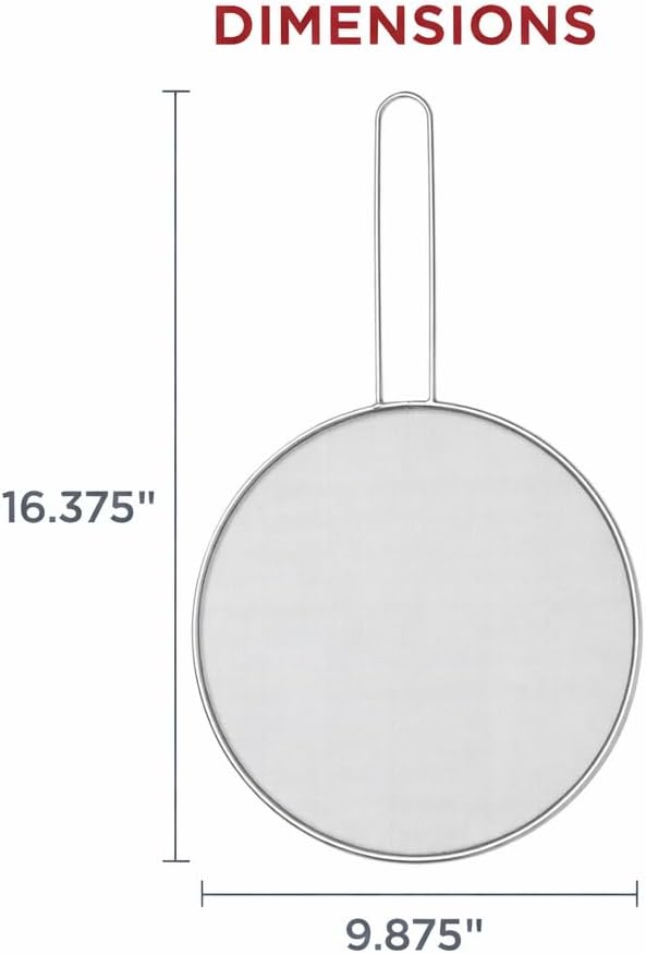 HIC Kitchen Splatter Screen, 18/8 Stainless Steel with Fine Mesh, 9-Inch, Fits Up To 8.5-Inch Pans - Image 5