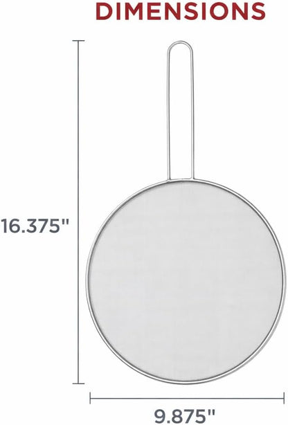 HIC Kitchen Splatter Screen, 18/8 Stainless Steel with Fine Mesh, 9-Inch, Fits Up To 8.5-Inch Pans - Image 5