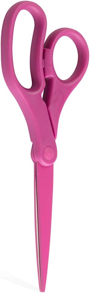 JAM PAPER Multi-Purpose Precision Scissors - 8 Inch - Fuchsia Pink - Ergonomic Handle & Stainless Steel Blades - Sold Individually - Image 2