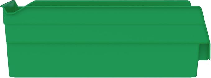 Akro-Mils 30130 Plastic Shelf Bins, Heavy Duty Storage Bins for Garage, Closet, and Drawer Organization, 12" x 6-1/2" x 4", Green, 12-Pack - Image 9
