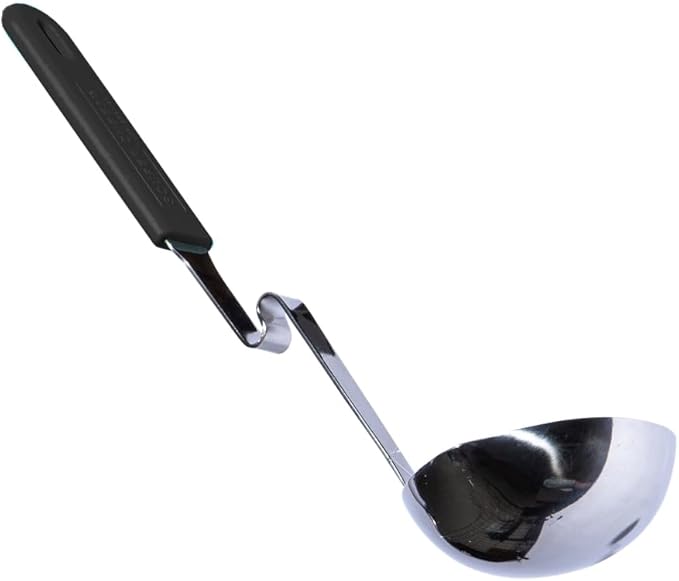Souper Cubes + Lori Greiner No Mess Stainless Steel Soup Ladle with Silicone Handle - Metal Soup Ladle with No Mess Design That Hooks on Side of Any Pot - Charcoal - Image 2
