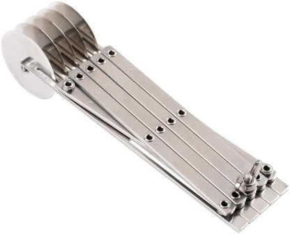TrueCraftware- 5-Wheel Stainless Steel Adjustable Dough Divider- Pastry Cutter Bakeware Stainless Pizza Slicer Round Dough Cutter Roller Cookie Pastry Knife Divider