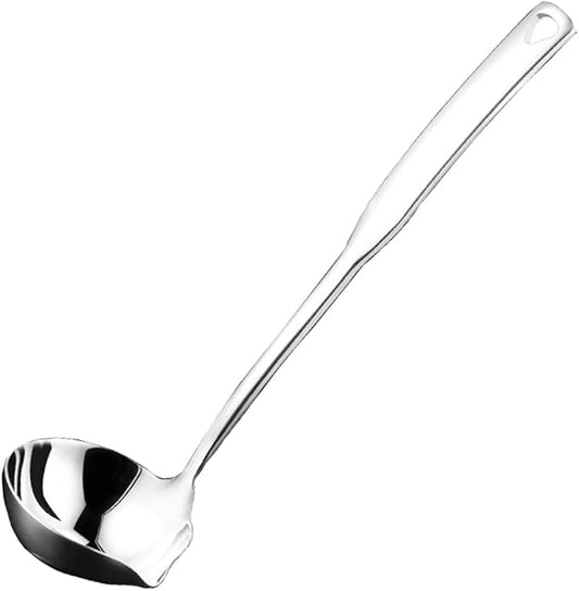 Kitchen Luminous Soup Ladle with Pour Spout,Premium 18/8 Stainless Steel,12-Inch Heavy Duty Punch Ladle for Serving,Cooking,Canning,Sauces,Gravy,Stews