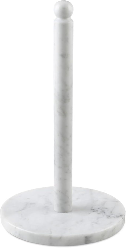 Koville Italian Marble Paper Towel Holder Countertop, Carrara Stone Paper Towel Holder Stand for Kitchen Storage, for Standard or Jumbo-Sized Rolls(Bianco Carrara) by Koville