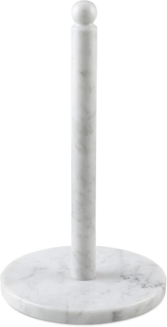 Koville Italian Marble Paper Towel Holder Countertop, Carrara Stone Paper Towel Holder Stand for Kitchen Storage, for Standard or Jumbo-Sized Rolls(Bianco Carrara) by Koville