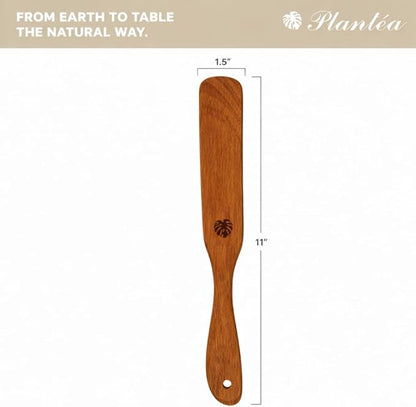 Skinny Spurtle for Sourdough Starter, Reaching Bottom of Jar Wooden Spurtle for Mixing, Acacia Wood Dough Whisk, Sourdough Bread Baking Supplies