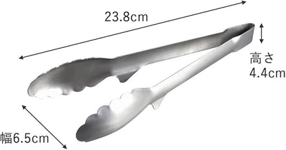 Shimomura Planning Tongs, Total Length 9.4 inches (23.8 cm), Made in Japan, Dishwasher Safe, Floating Tip, Easy to Clean, Fry Cooking, Tabletop Tongs, Stainless Steel, Tsubamesanjo 36292 - Image 5