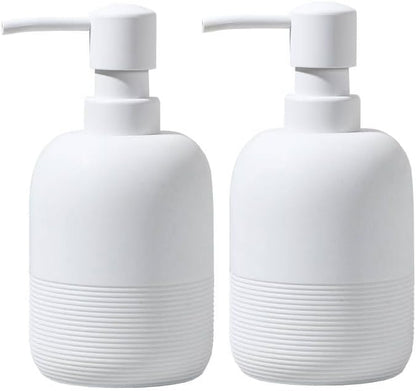 GalDal White Soap Lotion Dispenser with A Spare Pump,Liquid Hand Soap Dispenser Sets for Bathroom Countertop,2pcs/Set Soap Dispenser for Kitchen - Image 7
