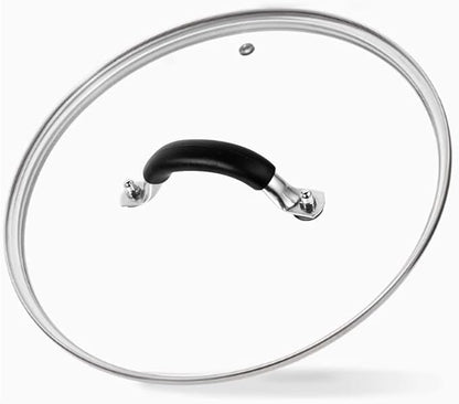 12 Inch Tempered Glass Lid for Lodge 12" Cast Iron Skillets & 7QT Dutch Ovens -Stainless Steel Handle and Rim (12 INCH LID)