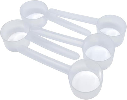 4 Teaspoon (20 mL) Long Handle Plastic Measuring Spoon for Coffee, Protein Powder, Pet Food, Spices, Grains, Dry Goods – Food-Grade BPA-Free (Pack of 5) by Supplement+and+Supply