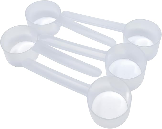 3 Tablespoon (1.5 Oz. | 43 mL) Long Handle Plastic Measuring Scoop for Coffee, Protein Powder, Pet Food, Spices, Grains, Dry Goods – Food-Grade BPA-Free (Pack of 5) by Supplement+and+Supply
