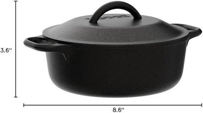 Lodge Cast Iron Dutch Oven - Loop Handle Cooking Vessel - Even Heat Retention - Oven-Safe, Versatile Pot - 2 Quart - Image 8