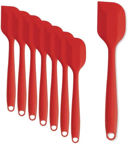 8 Pieces Silicone Spatulas, 8.3 inch Small Spatulas Non-stick Heat-Resistant Non-stick with Stainless Steel Core For Cake Cream Cooking Gadget (Red) - Image 2