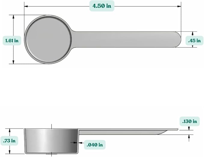 4 Teaspoon (20 mL) Long Handle Plastic Measuring Spoon for Coffee, Protein Powder, Pet Food, Spices, Grains, Dry Goods – Food-Grade BPA-Free (Pack of 1) - Image 2