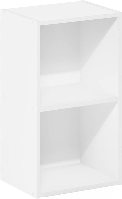 Furinno PASIR Book Shelf, 2-Tier Modern Bookshelf, Open Shelves Bookcase 9 x 12 x 21, Easy Assembly, for Living Room, Bedroom, Home Office, White - Image 6