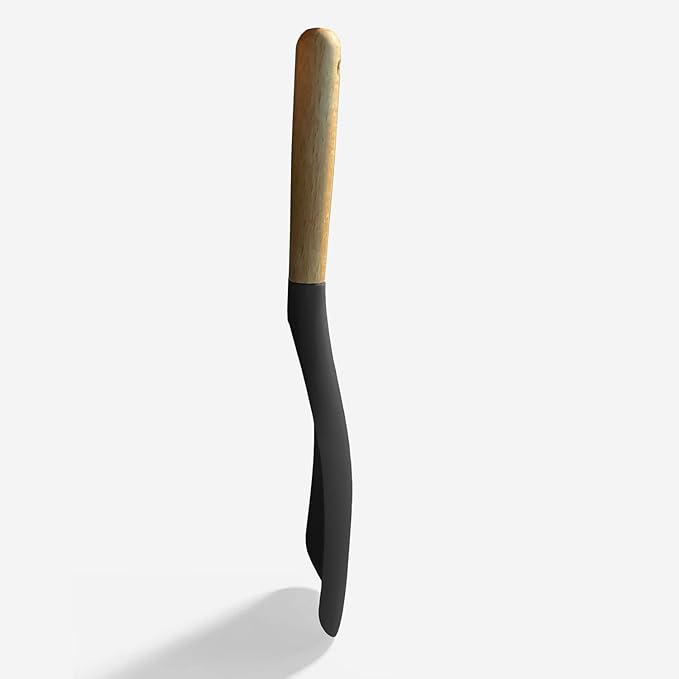 VOVOLY Cooking Spoon for Nonstick Cookingwares, Silicone Spatula Spoon for Mixing, Scoop, and Scrape, (Black-2 pack, 11.4'') - Image 8