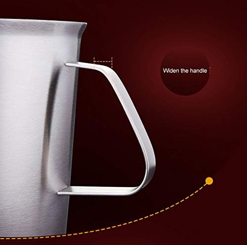 KSENDALO 32Oz/4Cup Stainless Steel Pitcher (SUS304), 1 Liter Metal Container for Water, Milk, Liquid with Handle with Engraved Markings, Silver - Image 5