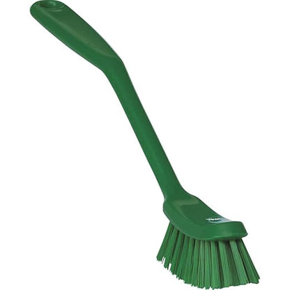 Vikan - Fine Dish Brush - Heavy-Duty, Narrow, Slip-Resistant Cleaning Brush, Polypropylene, Polyester Bristle, 11 Inch, Green, (42872) by Vikan
