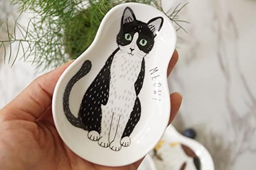 Coffee Spoon Rests and Spoon - Ceramic Cute Cat Spoon Rest Teaspoon Holder Coffee Station Decor Coffee bar Coffee Stirrers Holder for Home Kitchen accessories - Image 2