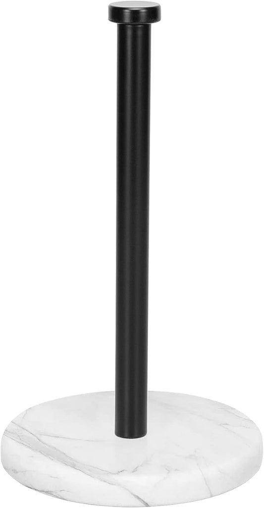 NearMoon Standing Paper Towel Holder, Kitchen Paper Towel Tissue Holder- for Bathroom Countertop, Standard or Jumbo-Sized Roll Paper (with Marble Base, Matte Black) by NearMoon