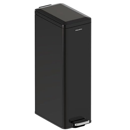Soft-Close Trash Can with lid，8 Gallon/30L Anti-Fingerprint Stainless Steel Garbage Can with Foot Pedal for Kitchen, Black by SolaceCove