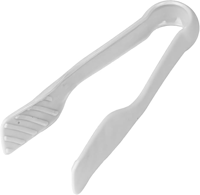 DecorRack 3 Pcs 6” x 8” x 10” Multi Cologray Plastic Tong Set, 3 Pack Durable BPA-Free Quality Heavy Duty Perfect for BBQ, Grilling, Salad, Buffets and Kitchen (White, Gray)