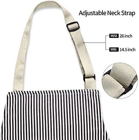 NLUS 2 Pack Kitchen Cooking Aprons, Adjustable Bib Soft Chef Apron with 3 Pockets for Men Women (Umber/Black) - Image 3
