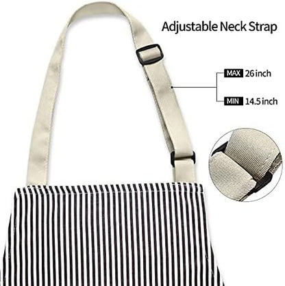 NLUS 2 Pack Kitchen Cooking Aprons, Adjustable Bib Soft Chef Apron with 3 Pockets for Men Women (Umber/Black) - Image 3