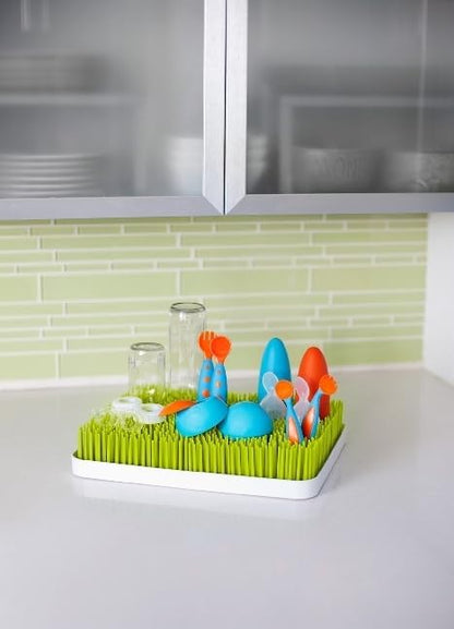 Boon Lawn Countertop Baby Bottle Drying Rack with Antimicrobial Tray - Spring Green - Bottle Rack and Organizer - Baby Feeding Essentials - 13.5 x 11 x 2.5 - 1 Count - Image 2