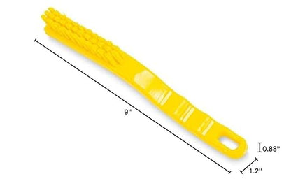SPARTA Detail Brush Grout Brush, Crevice Brush with Hanging Hole for Bathroom, Kitchens, Countertop, Plastic, 9 Inches, Yellow