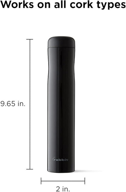 Rabbit Automatic Electric Corkscrew Wine Opener, Cordless Rechargeable, One-Touch Operation, Sleek Shiny Black Finish, Easy to Use for Wine Lovers - Image 2