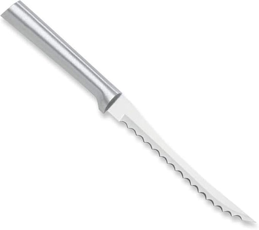 Rada Cutlery Tomato Slicer Knife (R126), 5" Stainless Steel Serrated Blade, Silver Handle, Pack of 2