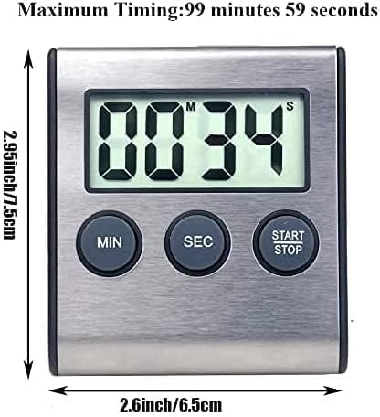 2 Pack Digital Magnetic Countdown Timer with Loud Alarm for Cooking, Baking, Sports Games - Image 4