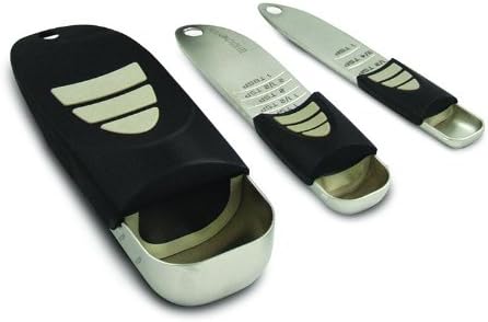KitchenArt Cook’s Pro Adjust-A-Measure Set, 3-Piece, Satin,Black and Silver - Image 4