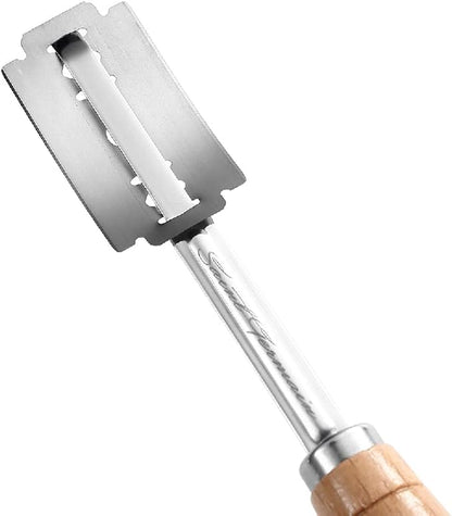 "SAINT GERMAIN Premium Hand Crafted Bread Lame for Dough Scoring Knife, Lame Bread Tool for Sourdough Bread Slashing with 10 Blades Included with Replacement with Authentic Leather Protector Cover" - Image 4