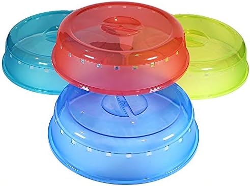 Rock 4 Pack of Microwave Plate Bowl Splatter Cover. Keep Your Microwave Clean While Heating Messy Items with Vented, Colorful Lids! (4100)