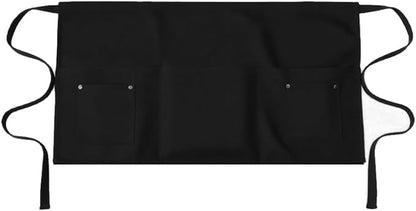 TiwerlfeServer Waist Aprons with 5 Pockets - 11.5 Inch Waterdrop & Oil Resistant Waitress Waiter Half Apron