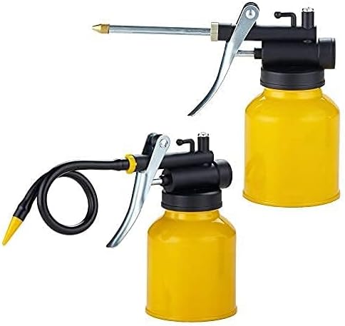 Hand Pump Oiler Can Professional Level 8 oz. Capacity Pump Oiler with Metal & Long Flex Spout - Image 2