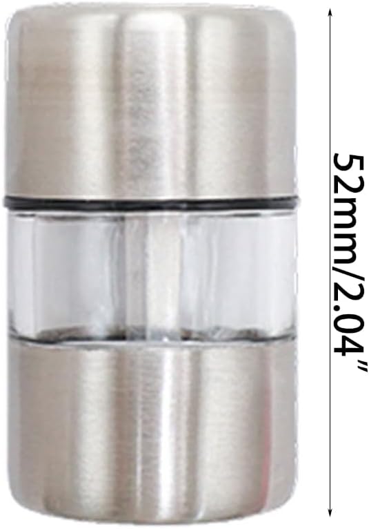 FGDTREE Portable Stainless Steel Salt and Pepper Grinder Mini Grinding Mechanism Kitchen Tool Seasoning Grinder for Cooking Use，Mini Salt and Pepper Grinder Set, Small, White
